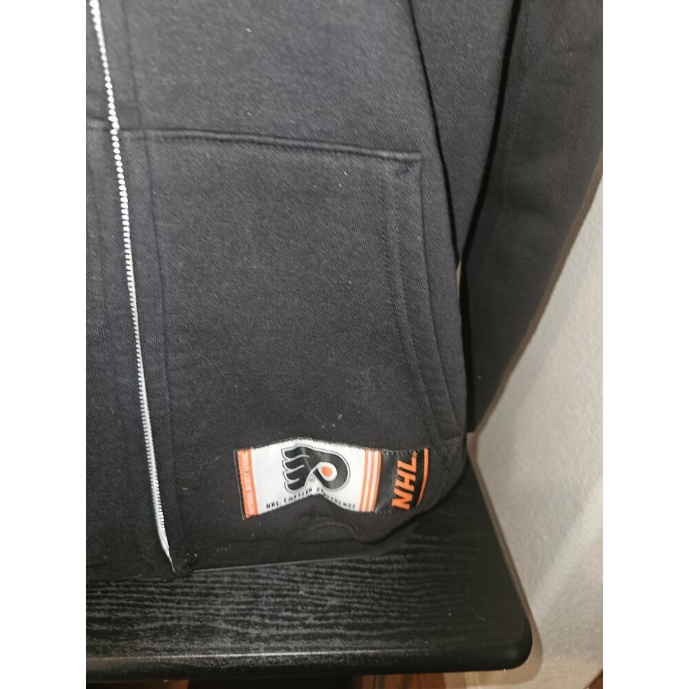 New! Philadelphia Flyers Hockey Full Zip Hoodie Sweatshirt Black Size Med NWT - Picture 3 of 6